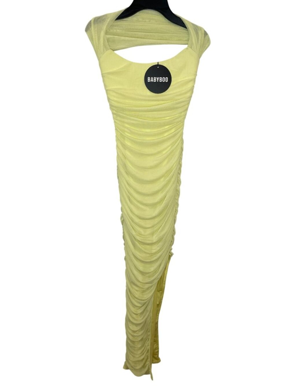 Babyboo Demi Maxi Dress Lime Green Ruched Sleeveless Size XS NEW WITH TAGS